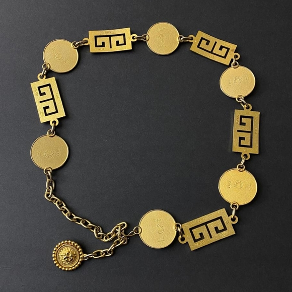 Vintage Maluro Made In France Metal  Belt Gold Tone With Stones - Picture 4 of 5